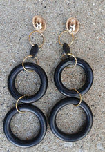 Load image into Gallery viewer, Handmade chunky Wooden multi Hoop Clip On Earrings
