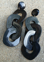 Load image into Gallery viewer, Giant Handmade Chunky Acrylic Chain Earrings Clip On 5 in
