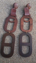 Load image into Gallery viewer, Handmade boho Wood Design Clip On Earrings 6 in

