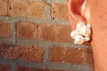 Load image into Gallery viewer, Large Faux Pearl Stud Clip On Earrings gold
