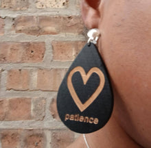Load image into Gallery viewer, Natural Wood Boho Clip On Dangle Earrings black
