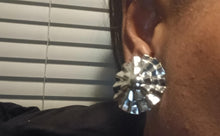 Load image into Gallery viewer, Extra large Hammered metal Silver Ball Stud Clip On Earrings
