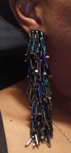 Load image into Gallery viewer, Vintage Handmade Sequin Bead Cascading  Clip On Earrings
