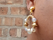 Load image into Gallery viewer, Small Handmade Boho Beaded Hoop Clip On Earrings
