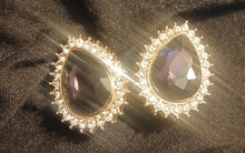 Load image into Gallery viewer, Crystal Stud Clip On Earrings dark purple
