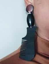 Load image into Gallery viewer, Classic handmade afro comb earrings pierced ears
