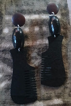 Load image into Gallery viewer, Classic handmade afro comb earrings pierced ears
