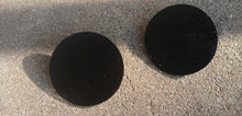 Load image into Gallery viewer, Handmade Minimalist  Black acrylic Disc Earrings pierced ears 2 inch
