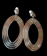 Load image into Gallery viewer, Gold hammered metal Minimalist  Clip on Hoop Earrings
