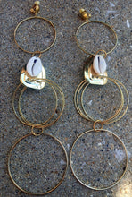 Load image into Gallery viewer, Handmade Gold Metal Multi Hoop Clip On Earrings 7 inch
