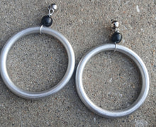 Load image into Gallery viewer, Giant handmade Wooden Hoop Clip on Earrings
