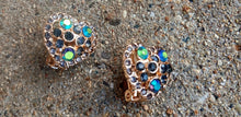 Load image into Gallery viewer, Crystal Heart Stud Clip On Earrings gold
