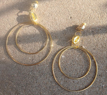 Load image into Gallery viewer, Large Gold Metal Multi Hoop Clip On Earrings
