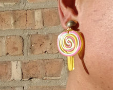 Load image into Gallery viewer, Small Handmade Acrylic Pop Art Clip On Earrings
