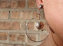 Load image into Gallery viewer, Vintage Boho Clip On hoop Earrings silver
