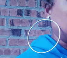 Load image into Gallery viewer, Giant Silver Metal  Hoop Clip On Earrings
