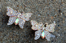 Load image into Gallery viewer, Rhinestone Butterfly Stud Cluster Clip On Earrings
