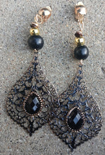 Load image into Gallery viewer, Vintage Handmade Boho Clip On Dangle Earrings gold
