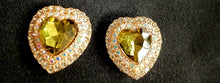 Load image into Gallery viewer, Rhinestone  Heart Stud Clip On Earrings gold

