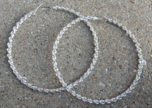 Load image into Gallery viewer, Extra large chain hoops pierced ears
