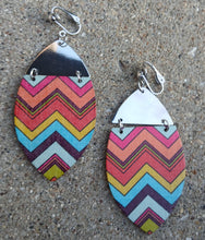 Load image into Gallery viewer, Handmade Natural Wood and metal Boho Clip On Dangle Earrings
