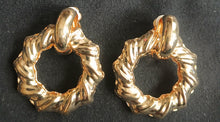 Load image into Gallery viewer, Small Hammered Metal Hoop Clip On Earrings Gold
