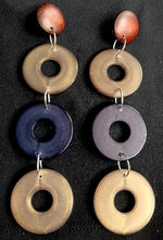 Load image into Gallery viewer, Handmade Acrylic Multi Hoop Clip On Earrings multi color 4 inch
