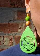 Load image into Gallery viewer, Handmade handpainted large Adinkra Symbol Clip On Earrings
