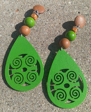 Load image into Gallery viewer, Handmade handpainted large Adinkra Symbol Clip On Earrings
