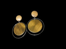 Load image into Gallery viewer, Handmade Extra large Natural Wood and Hoop Clip On Earrings 4 inch
