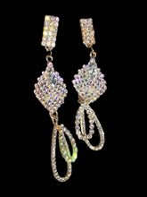 Load image into Gallery viewer, Handmade Blingy Rhinestone Dangle Earrings  pierced ears
