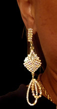 Load image into Gallery viewer, Handmade Blingy Rhinestone Dangle Earrings  pierced ears

