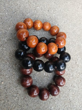 Load image into Gallery viewer, Vintage Chunky Wooden Bracelet Set of 3
