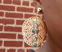 Load image into Gallery viewer, Handmade Light abstract Hammered Metal Disc Clip On Earrings
