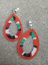 Load image into Gallery viewer, Handmade Maasai Beads Large African Hoop Earrings Clip on
