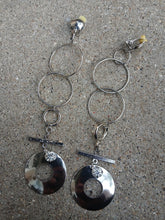 Load image into Gallery viewer, Handmade Silver Metal Multi Hoop Clip On Earrings 4 inch
