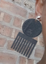 Load image into Gallery viewer, Rare soul queen Afro Pick Clip On Dangle Earrings
