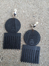 Load image into Gallery viewer, Rare soul queen Afro Pick Clip On Dangle Earrings
