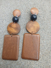 Load image into Gallery viewer, Extra Large Handmade Natural Wood chunky boho Earrings (pierced ears)
