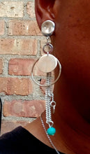 Load image into Gallery viewer, Minimalist Hoop and chain clip on Earrings 3 inch
