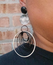 Load image into Gallery viewer, Dark silver Metal Multi Hoop Clip On Earrings
