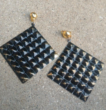Load image into Gallery viewer, Light Large Hammered Metal Clip On Earrings gold 3.5 inch extra large
