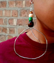 Load image into Gallery viewer, Handmade Extra Large Ghana Bead Hoop Earrings (7 inch)
