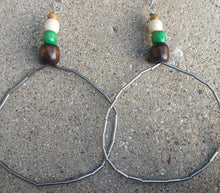 Load image into Gallery viewer, Handmade Extra Large Ghana Bead Hoop Earrings (7 inch)
