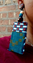 Load image into Gallery viewer, Afrocentric Ankara Fabric Clip on Earrings handmade
