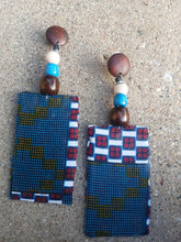 Load image into Gallery viewer, Afrocentric Ankara Fabric Clip on Earrings handmade
