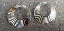 Load image into Gallery viewer, Large Hammered Metal Clip On hoop Earrings gold
