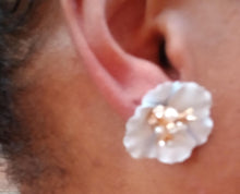 Load image into Gallery viewer, Handmade Metal Flower Clip on Earrings
