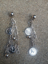 Load image into Gallery viewer, Handmade Coin charm Clip On Earrings
