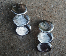 Load image into Gallery viewer, Silver metal Sea Shell Clip On Earrings Beach Boho Style
